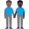 Men Holding Hands- Medium-Dark Skin Tone- Dark Skin Tone emoji on Microsoft